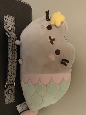 Pusheen Mermaid Plush Pillow in Gray, Pink & Mint
